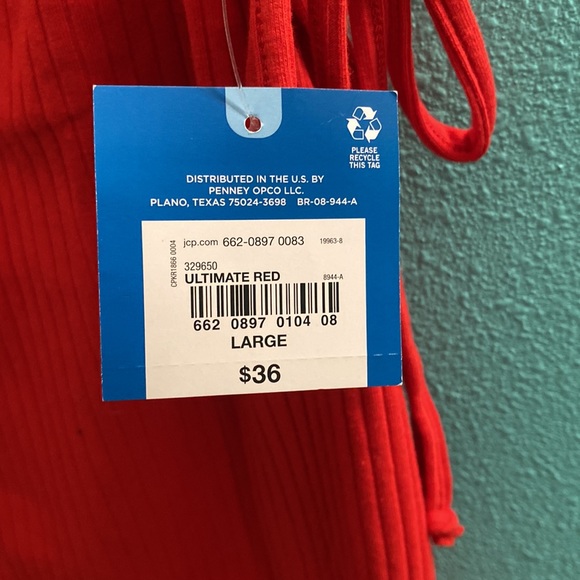 Red ribbed mini dress with cut out sides - Picture 3 of 4